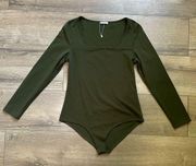 BelleLovin  Green Long Sleeve Square Neck Bodysuit