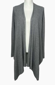 Athleta Merino Wool Blend Waterfall Cardigan Open Front Grey Size Small