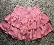 NWOT Preppy Pink Ruffle Skirt Size Small