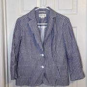 Kate Spade Broome Street Linen blend 3/4 sleeve striped blazer