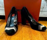 Missoni Black Barkwood Zig Zag Suede Pumps 7