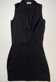 Aritzia Babaton Phoenix Black Sleeveless Mini Faux Wrap Dress Sz 0