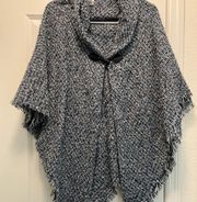 Cracker Barrel Poncho Cape with Faux Leather Strap Button