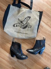 Morgan Ankle Boots Black Burnished Distressed Leather