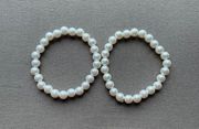 Pack of 2 peral white medium bead bracelets