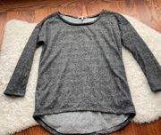 Dark Grey French Terry Sweatshirt Top with Studs