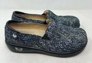 Alegria Women Shoe Keli Pro Crackle Pop Size 8-8.5M EUR 38 Loafer black silver