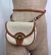 VTG Dooney and Bourke All Weather Leather Cavalry Small Tan Crossbody/Belt Bag