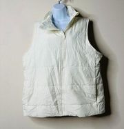 New Balance White Full Zip Puffer Vest Women's XL