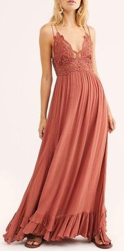 Free People FP One Adella Maxi Slip Dress Copper Sz Small