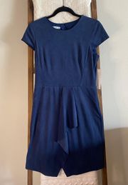 NWT  sapphire blue suede cap sleeve dress