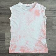 ALLSAINTS Dyetie Brookita Tee Tie-Dye White & Pink Sleeveless Cotton Women's XS