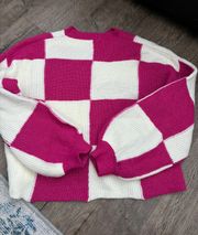 Pink And White Sweater