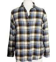 UNIQLO NEUTRAL Cotton Flannel Plaid Casual Button Front Shirt