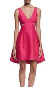 Halston Heritage Cerise Cutout Dress Size 6