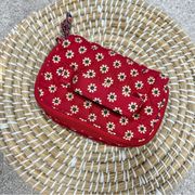 Vera Bradley Retired Classic Red Floral Quilted Cosmetic Bag Pouch