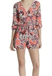 Yumi Kim Liz Floral 3/4 Sleeve Blossom Romper Pink Size Small