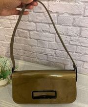 Stuart Weitzman 90s Gold Patent Leather Shoulder Bag