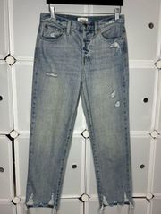 Pistola Cassie Crop Distressed High Rise Jeans Size 27