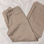 New York & Company Petite Straight Leg Trousers in Light Khaki