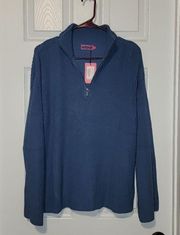 NWT  Women's Blue Knit Amour High Neck Oversized Zip Sweater, Size Small