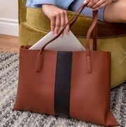 Vince Camuto Brown Leather Luck Tote Handbag