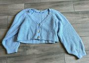 Nasty gal blue cropped cardigan sweater