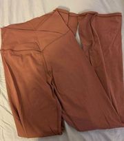 brown flare leggings