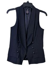 Grass Collection Tailored Black Vest Shawl Lapel