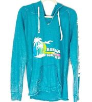 Ron Jon aqua blue hoodie Key West on sleeve NWT