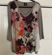 Bobeau Floral Front Blouse