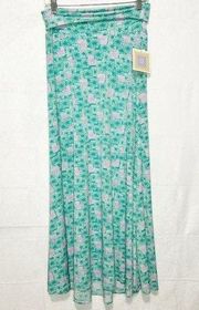 LuLaRoe Maxi Skirt Size XS Teal/Pink Floral Design NWT NEW