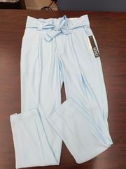 NWT  Tampered Sash Waist Size 12 Pants- Cool Blue Colored