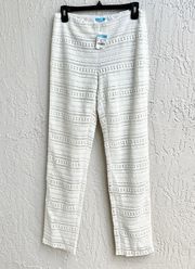 NWT J.Mclaughlin Mesa Side Zip Crochet Lace Pants White Women's Size 2
