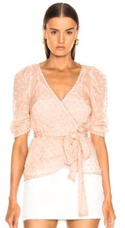 NWT $325  Nude Moon Talking Wrap Silk Blend Blouse 2