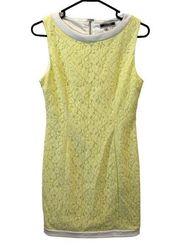 Nikibiki Dress Medium Neon Yellow Lace Mini Polyester Sleeveless Zipper