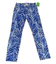 Lilly Pulitzer South Ocean Skinny Crop Twilight Blue Early Riser Jeans Womens 00