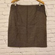 AB Studio Women’s Pencil Skirt w/ Pleat Detail Brown Spice Market Size 12 NWT