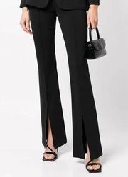 ALICE + OLIVIA Emiko Pants Size 14 Split Cuff Trousers NWT Black Pressed Crease