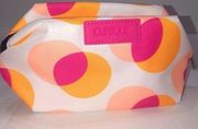 Clinique Pink Orange Circle Makeup Cosmetic Travel Toiletry Bag NEW