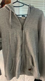 zip up sweater heather grey size small