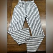 Cisono Linen Collection Striped Paper Bags Pants Size M