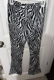 zebra flare pants