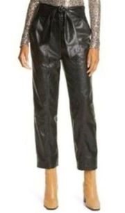 faux leather straight leg with bow black  Size Medium