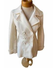 Body Central Pearl White double breasted pea coat - mid weight - size small