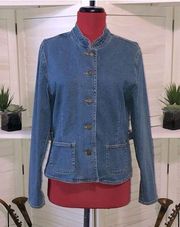 Orvis vintage 90s blue denim jeans jacket sz M