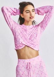 Loveshackfancy X Beach Riot Marley Pink Twist Crop Top LSF