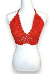 Orange Crochet boho Crop top