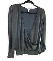 Leith faux wrap black blouse Medium