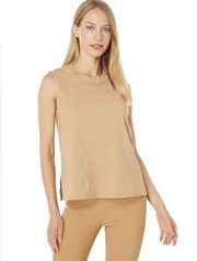 Vince Linen Rib Trim Top